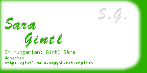 sara gintl business card